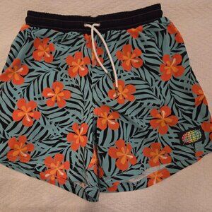 Slunks Tropical Floral Hibiscus Shorts Men’s S